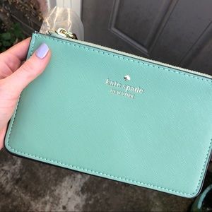 NEW Kate Spade mint green wristlet